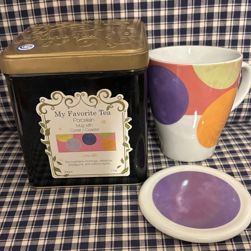 Colorful Porcelain Mug and Coaster Set